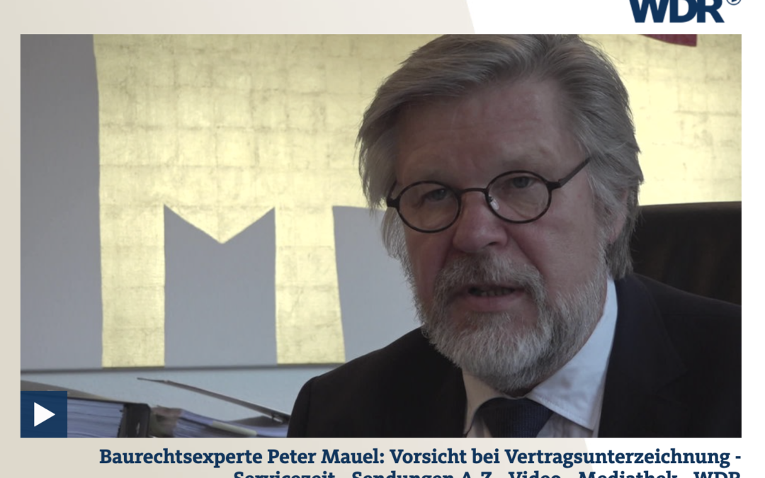 Baurechtsexperte Peter Mauel: Vorsicht bei Vertragsunterzeichnung